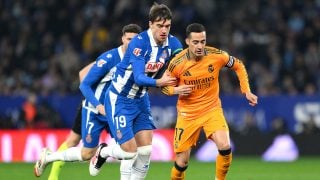Lucas Vázquez, en un encuentro liguero ante el RCD Espanyol. (Getty)