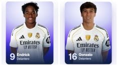Endrick y Gonzalo, con sus respectivos dorsales. (Real Madrid)