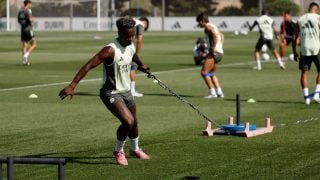 Vinicius, en el entrenamiento del domingo. (Real Madrid)