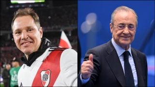 Montaje con imágenes de los presidentes de River Plate y Real Madrid. (Getty)