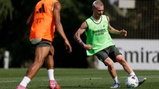 Franco Mastantuono, entrenando con el Real Madrid. (Realmadrid.com)