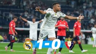 El Real Madrid derrotó 1-0 a Osasuna con gol de Mbappé.