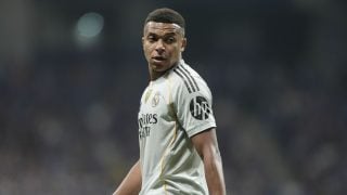 Mbappé, durante un partido con el Real Madrid. (Getty)