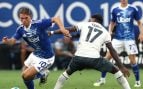 Nico Paz, en la acción del primer gol del Como.