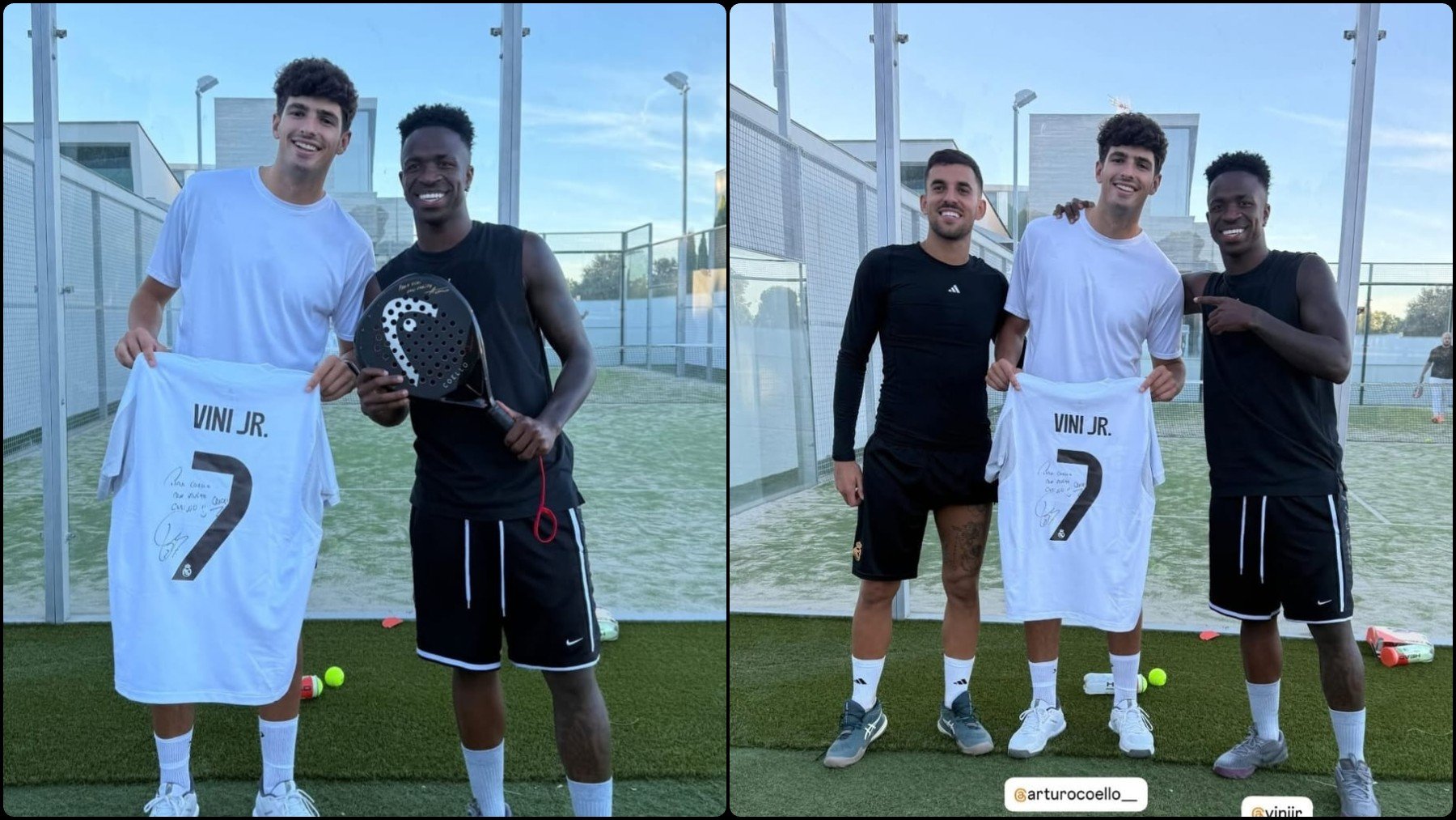 Vinicius no descansa ni en vacaciones: se pasa al pádel con Arturo Coello
