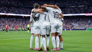El Real Madrid celebrando un gol en el Santiago Bernabéu. (Europa Press)