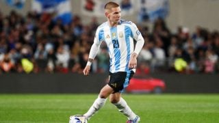 Franco Mastantuono, en el partido ante Venezuela. (Getty)
