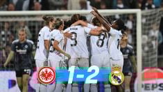 Las jugadoras del Real Madrid celebran un gol al Eintracht.
