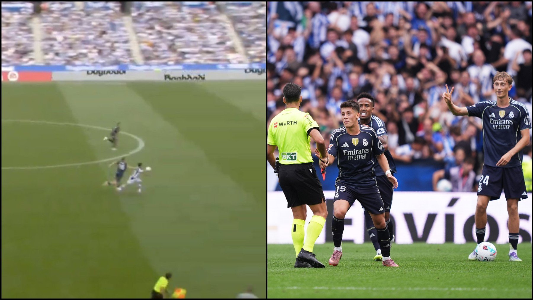 Escándalo en Anoeta: Gil Manzano expulsa a Huijsen cuando no era el último hombre