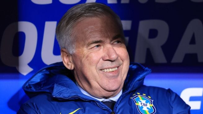 Carlo Ancelotti, en el banquillo de Brasil.