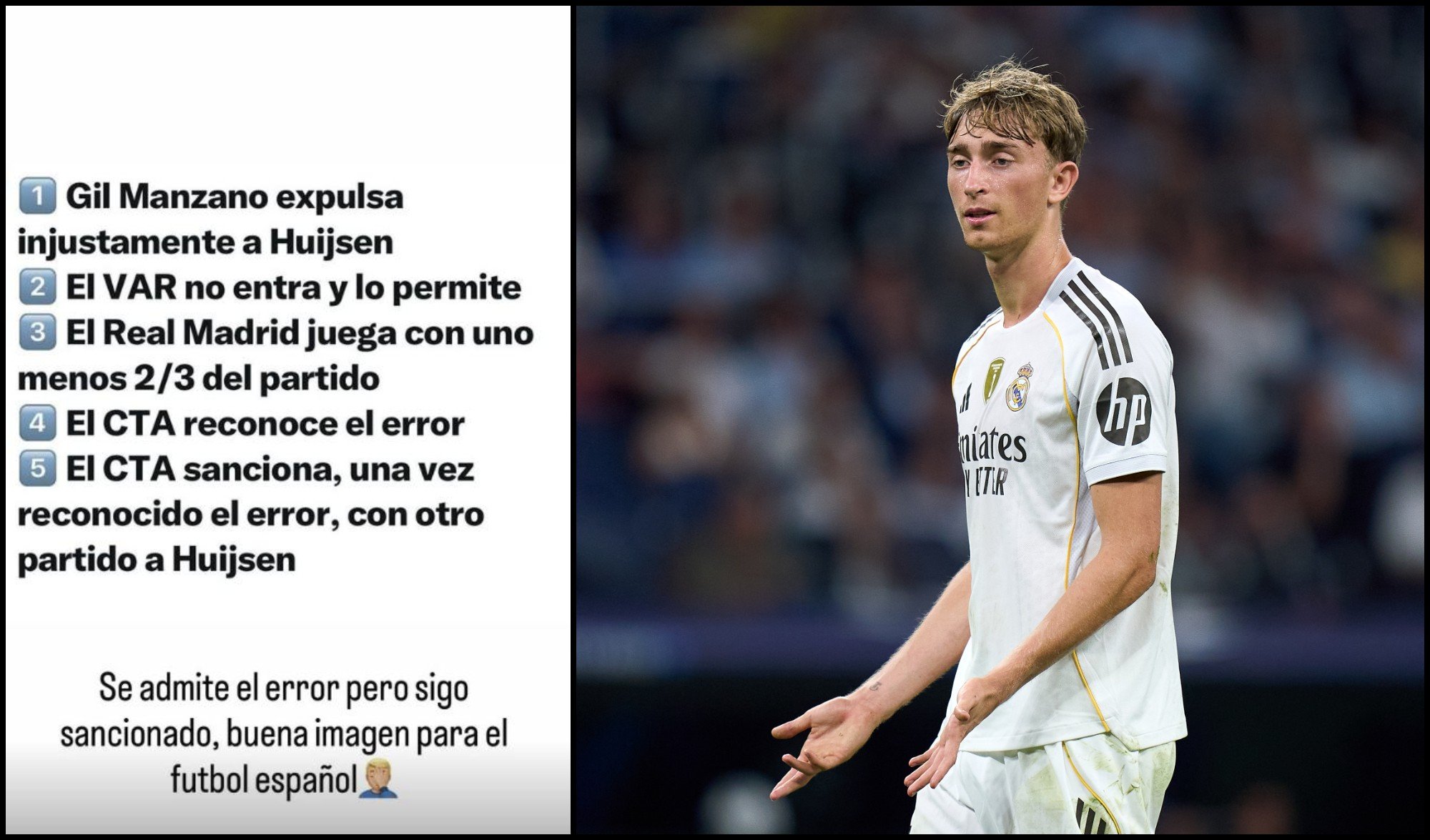 Huijsen estalla contra los estamentos de la Liga de Negreira: «Buena imagen para el fútbol español…»