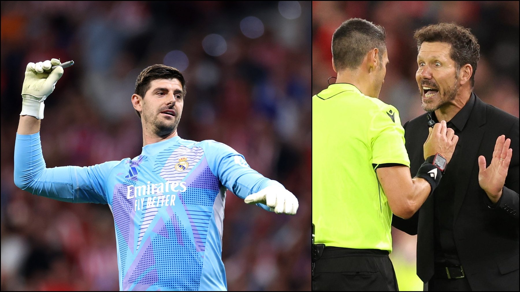 El doble rasero de Simeone: se victimiza cuando ‘aplaudió’ a los ultras que lanzaron mecheros a Courtois