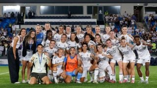 Las jugadoras del Real Madrid celebran la clasificación para la Champions Femenina. (realmadrid.com)