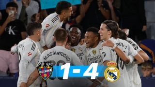 El Real Madrid goleó 1-4 al Levante