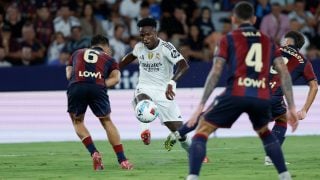 Vinicius en el momento de hacer un gol. (Getty)