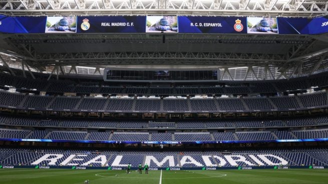 El Estadio Santiago Bernabéu, antes del último encuentro ante el RCD Espanyol.