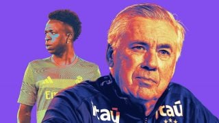 Ancelotti le vuelve a dar cariño a Vinicius.