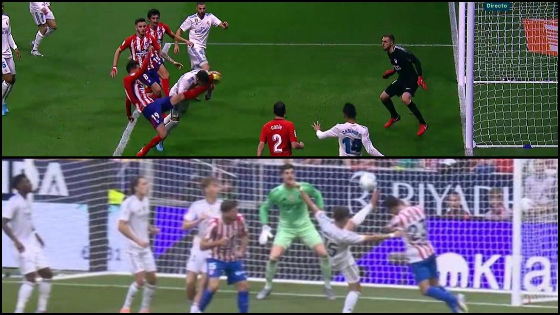 Cuando a Sergio Ramos le rompieron la nariz en el Metropolitano en un despeje y no se pitó penalti