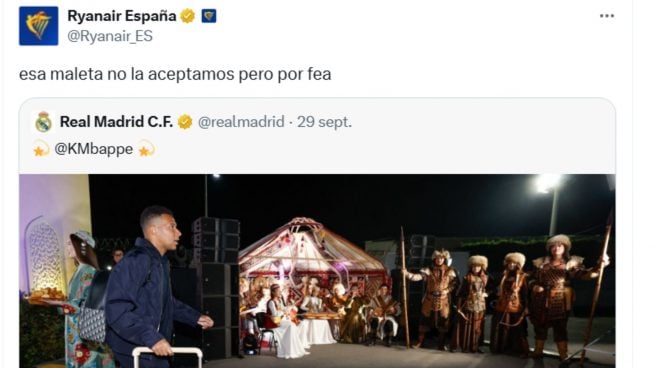 El vacile de Ryanair a Mbappé y el Real Madrid.