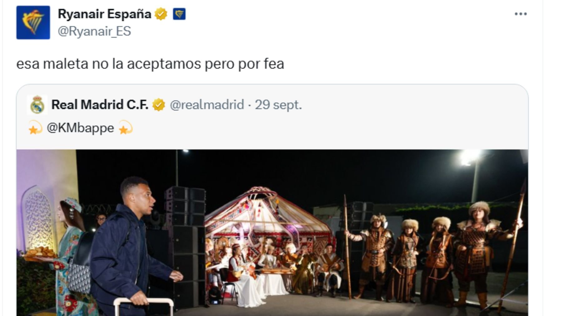 Ryanair la lía en las redes: trolea a Mbappé y al Real Madrid y se declara fan del Atlético