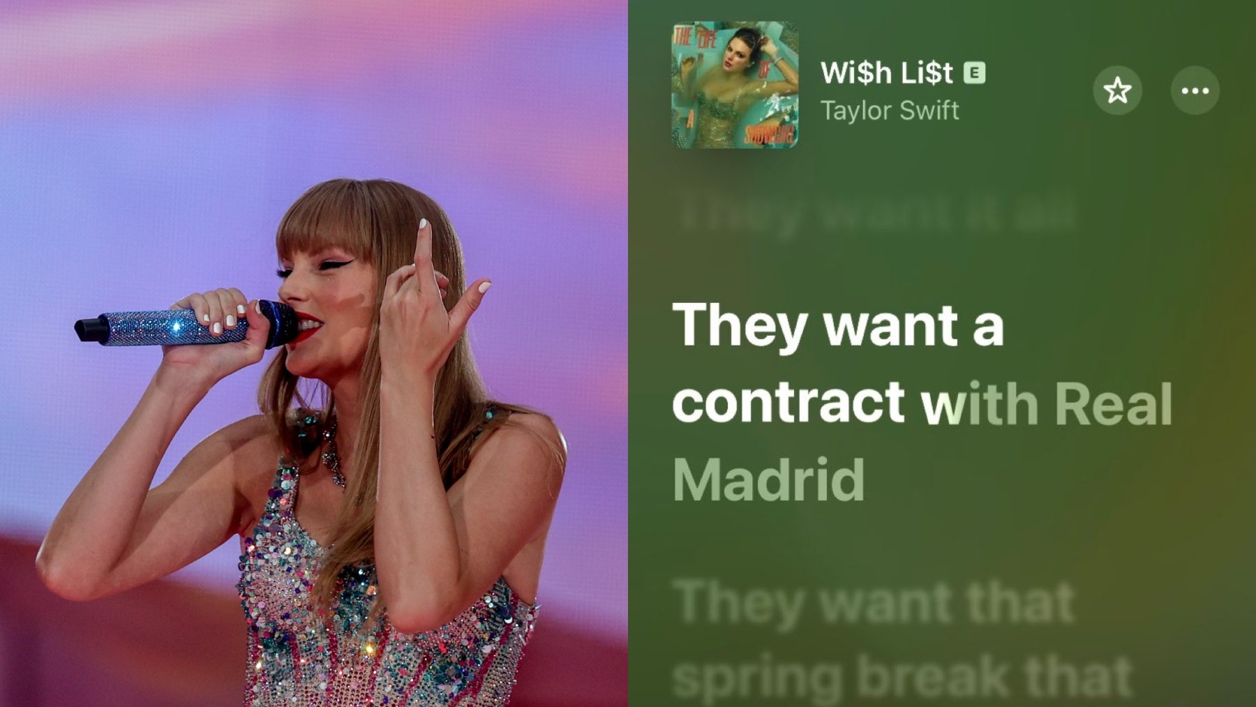 Taylor Swift mete al Real Madrid en su disco tras su concierto en el Bernabéu