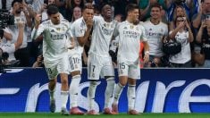Los jugadores del Real Madrid celebran un gol. (EFE)