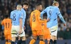 Kylian Mbappé y Erling Haaland, durante el Manchester City-Real Madrid de la pasada temporada.