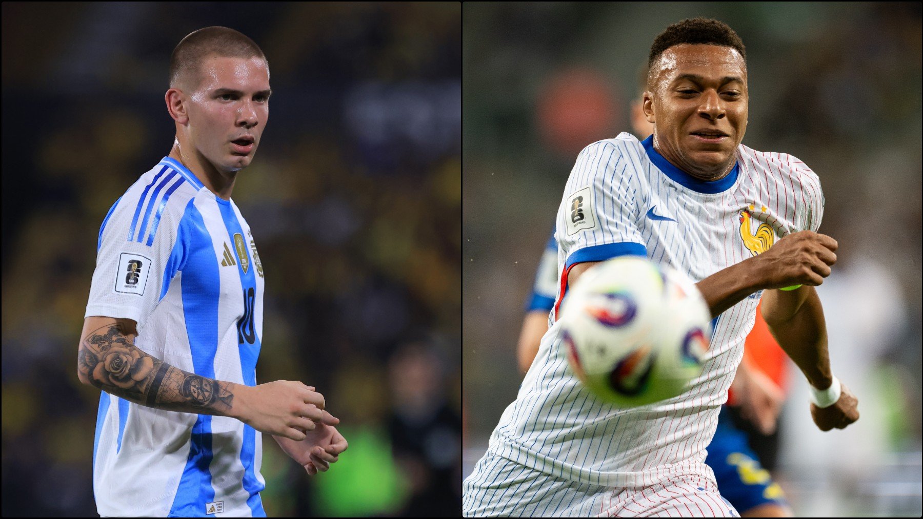Mbappé se queda con Francia y Mastantuono con Argentina