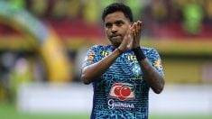 Rodrygo, antes de un partido con Brasil. (Getty)