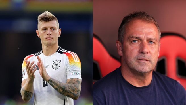 Toni Kroos y Hansi Flick.