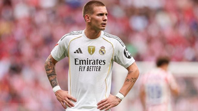 Mastantuono, en un partido del Real Madrid. (Getty Images)