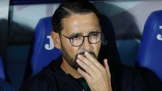 José Bordalás, en el banquillo durante el Getafe – Real Madrid. (EFE)