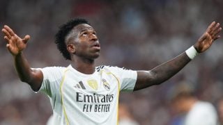 Vinicius celebra un gol con el Real Madrid. (EFE)