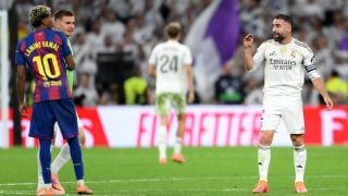 Lamine Yamal y Dani Carvajal. (Getty)