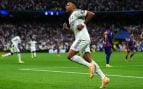 Kylian Mbappé celebrando un gol en el Clásico. (Getty Images)