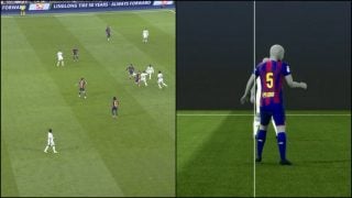 Imagen y frame del fuera de juego de Mbappé.