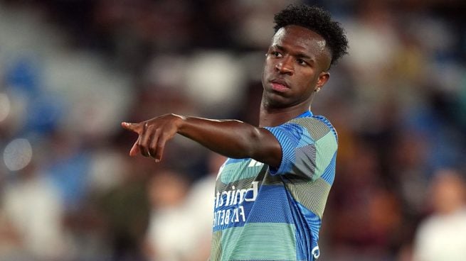 Vinicius Junior, en un calentamiento con el Real Madrid. (Getty Images)