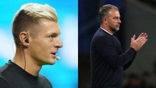 Toni Kroos y Hansi Flick. (Getty)