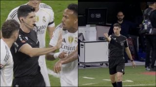 Busquets Ferrer pita penalti para el Real Madrid ante el Valencia.