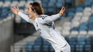 Joan Martínez celebra su gol ante el Talavera. (Real Madrid)