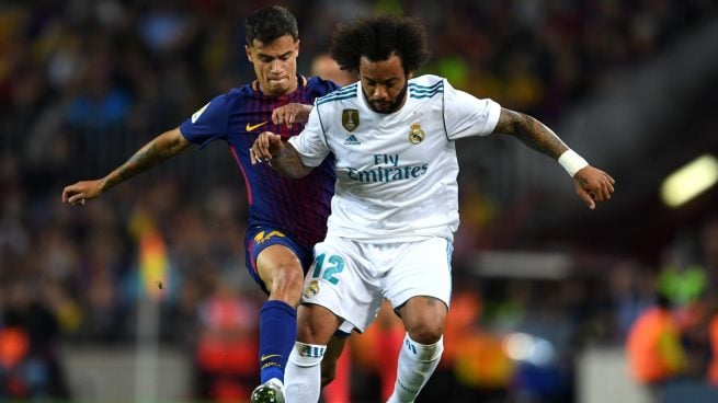 Marcelo, en un Clásico ante el FC Barcelona.