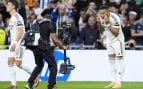 Mbappé celebrando uno de sus goles en el Real Madrid-Valencia. (Europa Press)