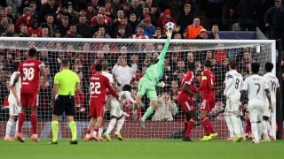 Courtois en Anfield. (Getty)