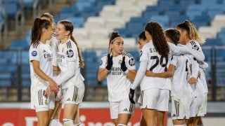 Las jugadoras del Real Madrid celebran un gol al Alhama. (EFE)