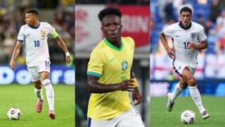 Mbappé, Vinicius y Bellingham; tres de los 11 internacionales del Real Madrid. (Getty)