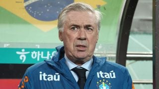 Ancelotti, en un partido con Brasil. (Getty Images)