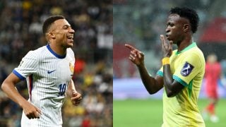 Kylian Mbappé y Vinicius Junior son las estrellas de Francia y Brasil, respectivamente. (Getty)