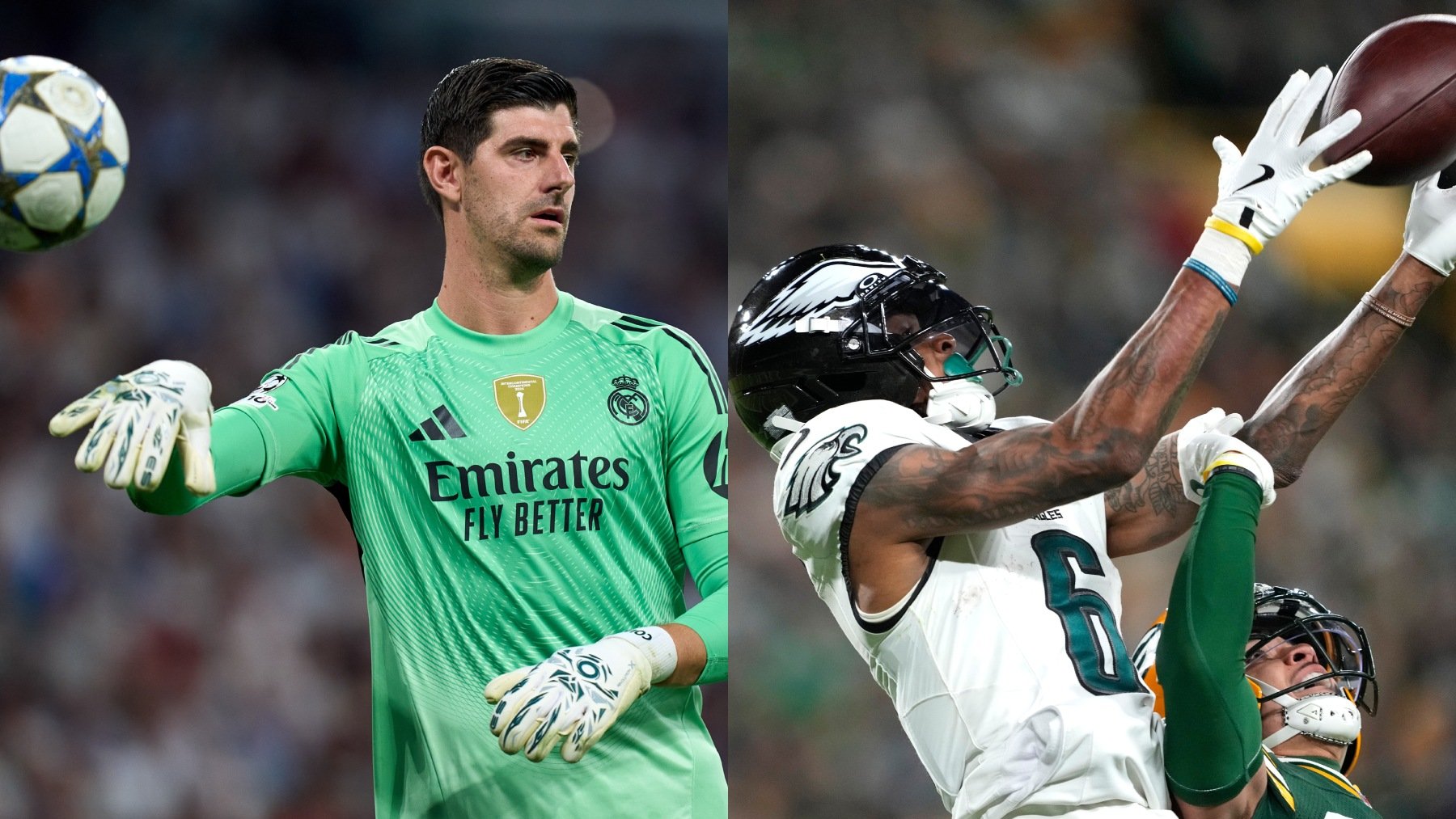 El reto viral de Courtois contra una superestrella de la NFL: ¿Podría dedicarse al fútbol americano?