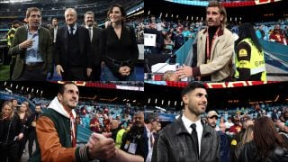 Los VIP llegan al Bernabéu para el partido de NFL. (Getty)