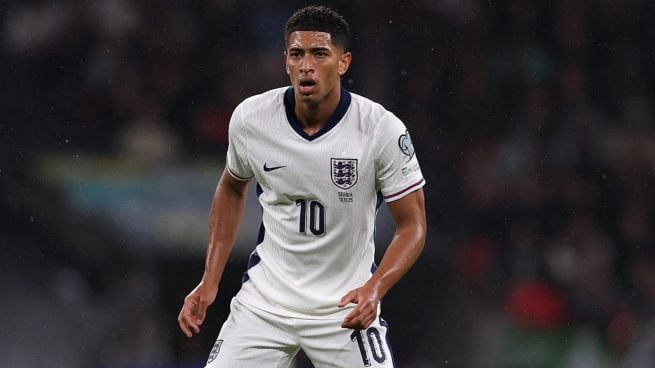 Jude Bellingham, en un partido con Inglaterra. (Getty Images)